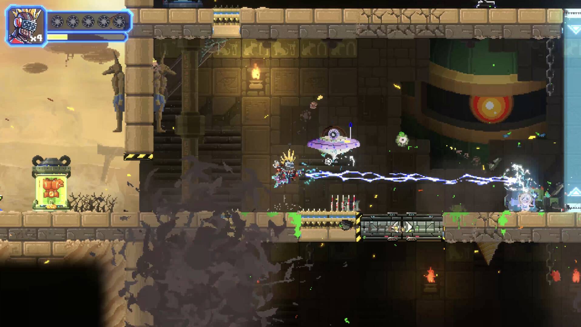 像素风2D平台清版射击动作游戏《铁血机甲: 反攻》现已推出试玩Demo