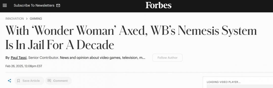 复仇女神系统坐大牢！将被华纳拥有到2036年