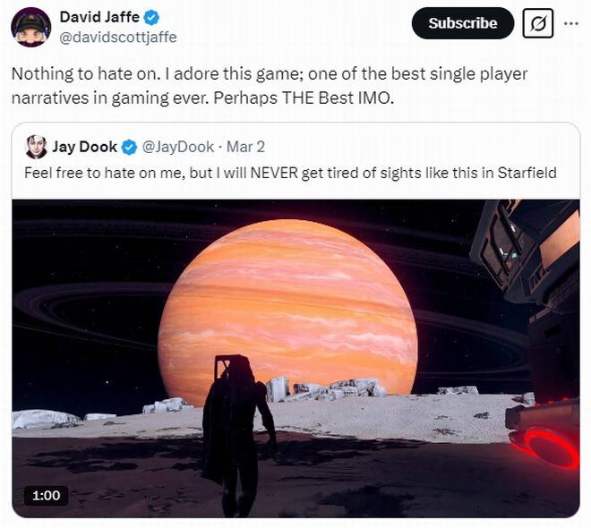 战神之父认为:《星空》是最佳单机叙事游戏!