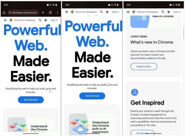 安卓版谷歌 Chrome 浏览器 135 优化手势导航，增强全屏沉浸感