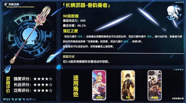 原神香韵奏者全方位抽取指南 最强辅助长柄武器深度解析
