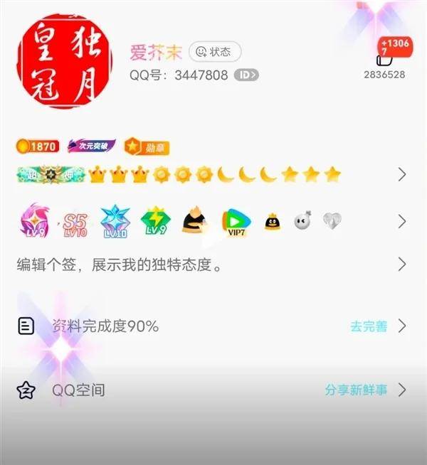 腾讯QQ等级制度上线22年终迎满级，用户“爱芥末”账号即将登顶全球首例