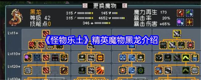 怪物乐土地下世界霸主：暴击目盲双修，龙队核心输出黑龙终极解析